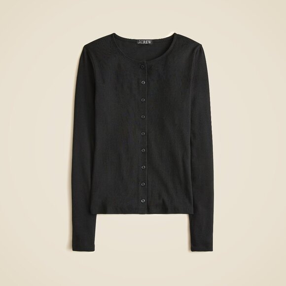 J.Crew BLACK Fine rib knit cardigan - Picture 1 of 4